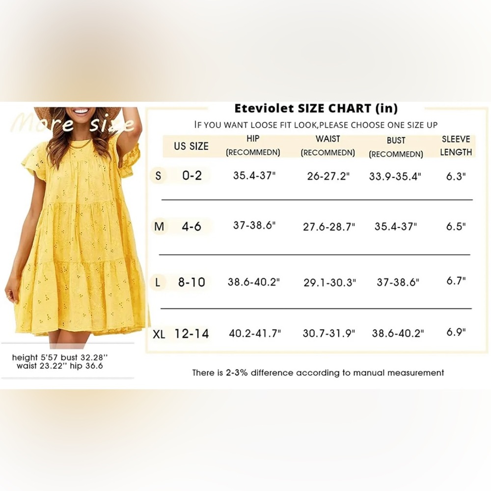 128. XL NWT SIMPLEE Women's Summer Embroidery Mini Dress Eyelet Baby - Picture 3 of 3